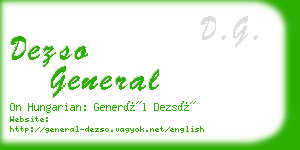 dezso general business card